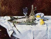 Edouard Manet Stilleben mit Lachs oil painting